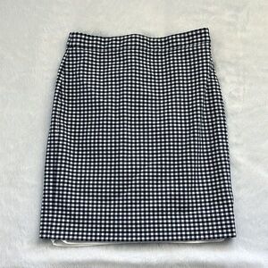 Like New Blue and White Microgingham J. Crew No 2 Pencil Skirt, Size 4